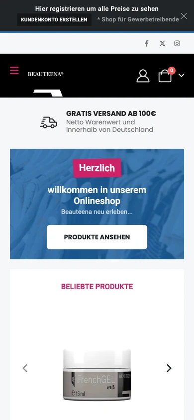Mobile-Ansicht Beauteena GmbH