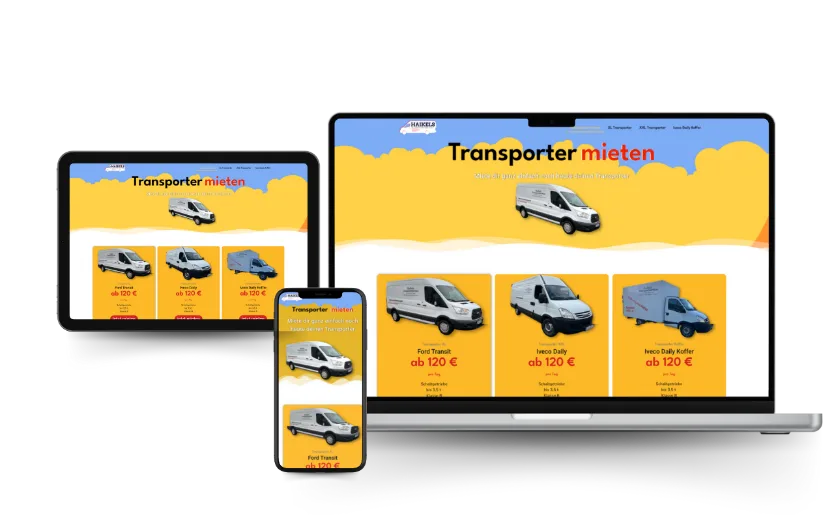Tablet-Ansicht Haikels Transportservice