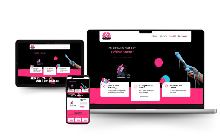 Tablet-Ansicht Malerfachbetrieb Laumen