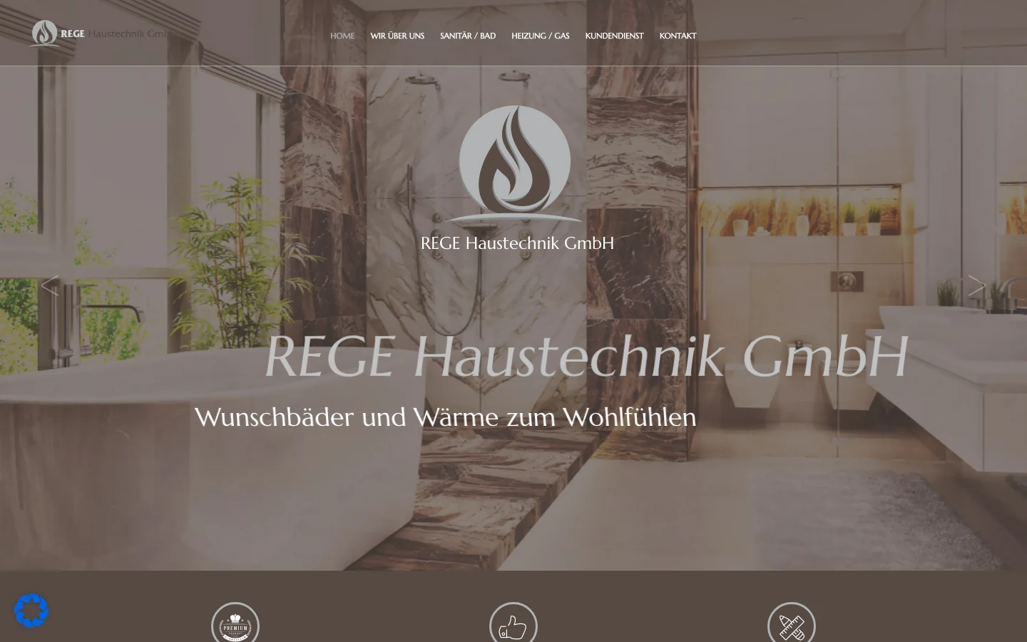 Desktop-Ansicht Rege Haustechnik
