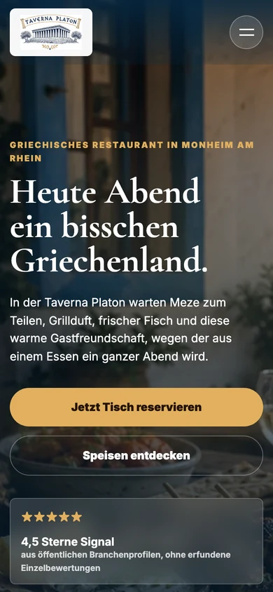 Mobile-Ansicht Taverna Platon